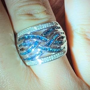 0.75 Blue Diamond (IR) Cluster Ring